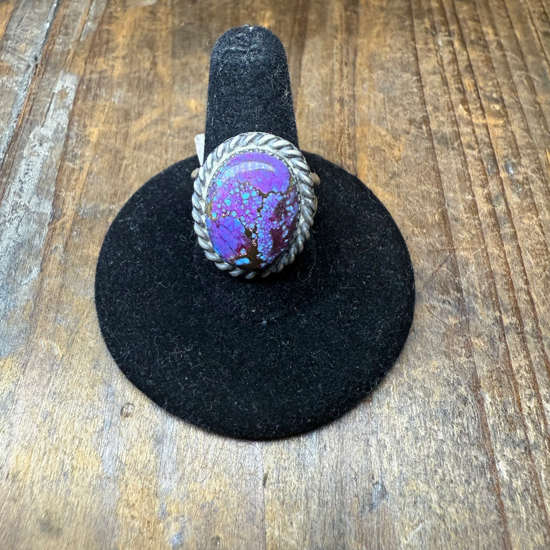 Purple Mojave Oval Sterling Silver Ring size 5.5