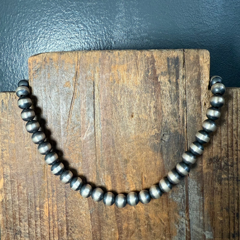 16 inch 8mm navajo pearl sterling silver necklace