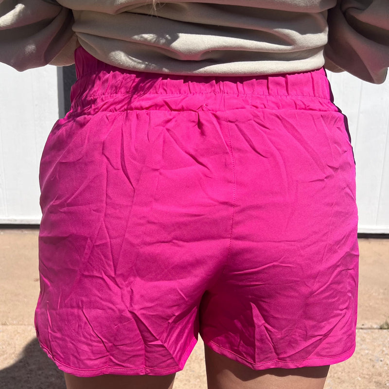 Pink High Waisted Athletic Shorts