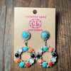 Fancy Kingman Multi Stone Post Sterling Silver Earring