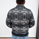 Black Aztec Bomber  Pullover with Kanga Pocket