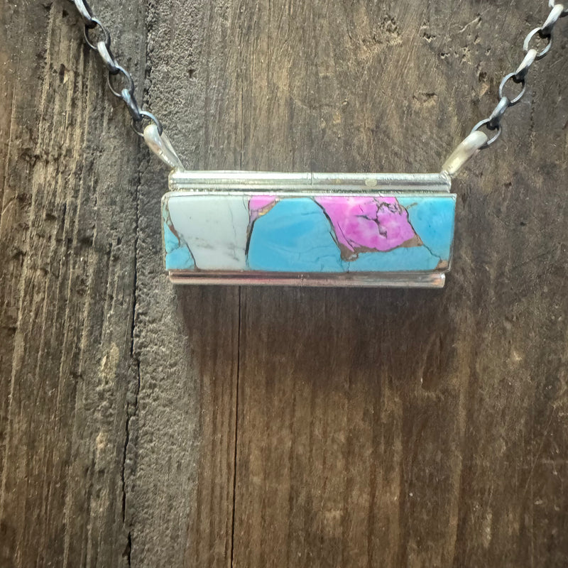 Cotton Candy Bar Sterling Silver Necklace