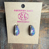Purple Zuni Opal Post Sterling Silver Earring