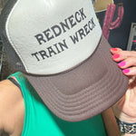 Brown & Tan Redneck Train Wreck Trucker Cap