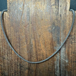 16 inch 3mm Disc Navajo Pearl Sterling Silver Necklace