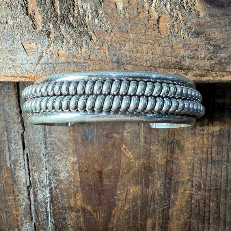 Stunning Sterling Silver Detailed Cuff Bracelet