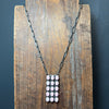 Vertical 15 Stone Pink Conch Sterling Silver Necklace