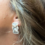 Silver Bowtie Post Stud Genuine Earring