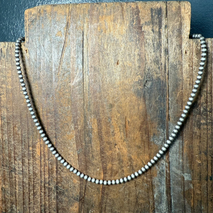 16 inch 3mm Sterling Silver Navajo Pearl Necklace