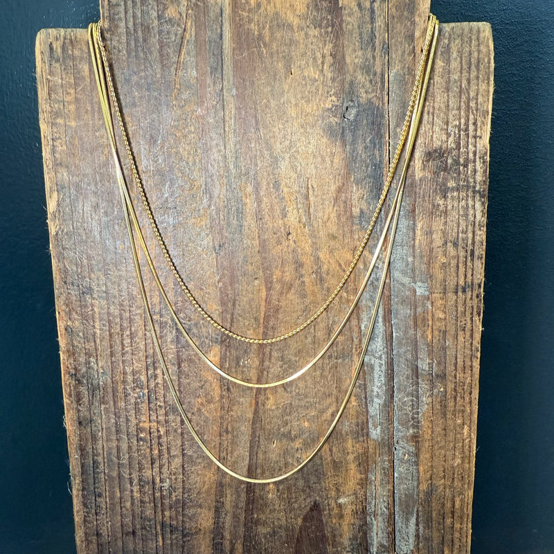 3 Thin Gold Fashion Necklace