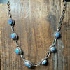 17 1/2 inch Purple Mojave 7 Stone Choker Sterling Silver Necklace