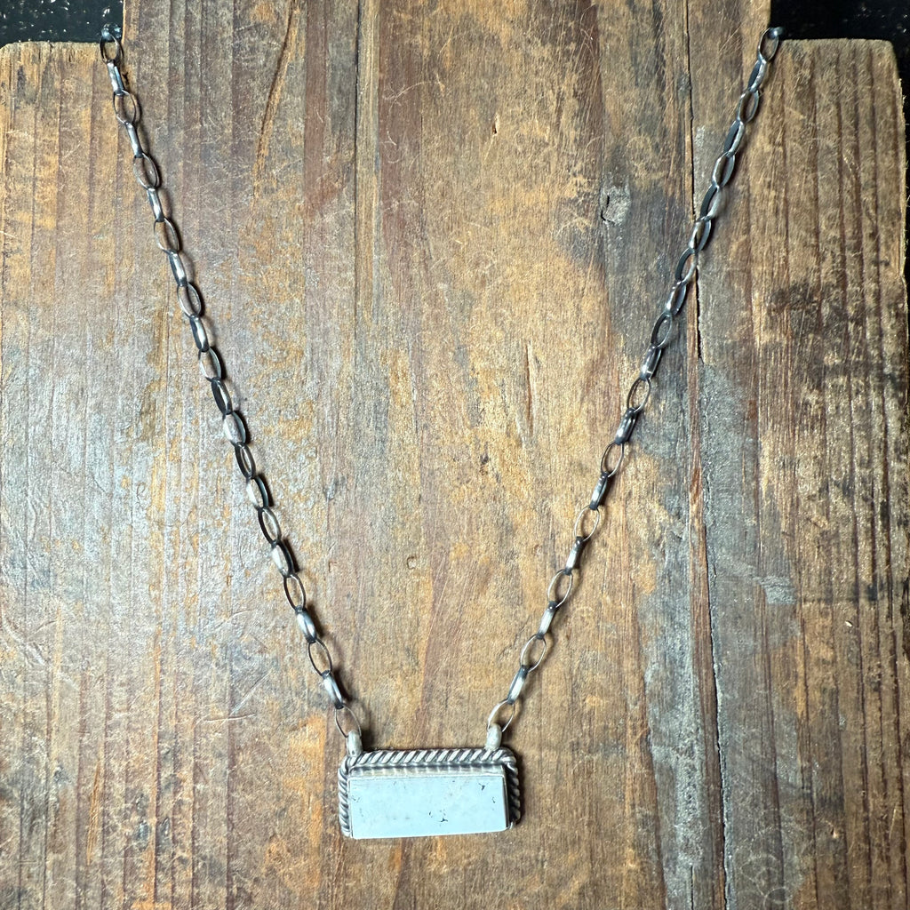 White Buffalo Bar Sterling Silver Sterling Silver Necklace