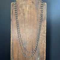 62 inch 5mm Contemporary Navajo Pearl Sterling Silver Necklace