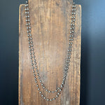 62 inch 5mm Contemporary Navajo Pearl Sterling Silver Necklace