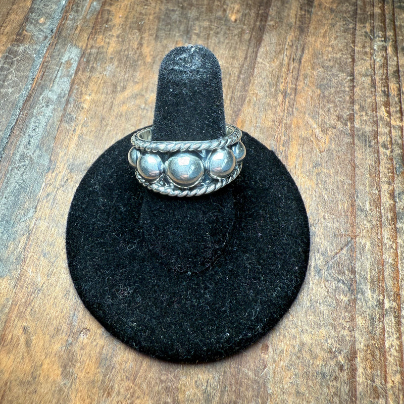 Graduated Braided Ball Sterling Silver Ring