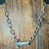 Silver Stamped Large Initial Fashion Necklaces