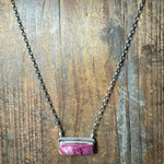 Purple Spiny Bar Sterling Silver Necklace