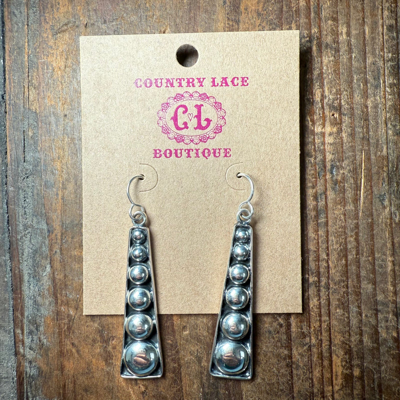 Graduated Dangle Ball French Hook Sterling Silver Earring