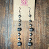 Fancy Drop Patterned Navajo Pearl Sterling Silver Earring