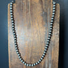 24 inch 8mm Navajo Pearl Sterling Silver Necklace