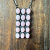 Vertical 15 Stone Pink Conch Sterling Silver Necklace