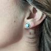 Opal Patina Round Stud Genuine Earring