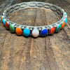 Multi Colored Gorgeous Bangle Sterling Silver Bracelet