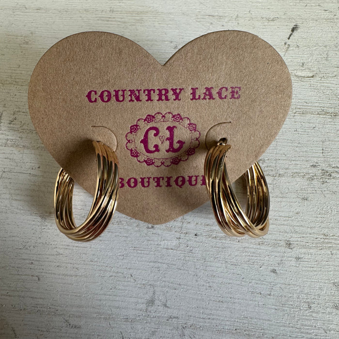 Gold hoop earrings 