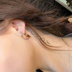 Gold saucer Hoop Fashion Earring.