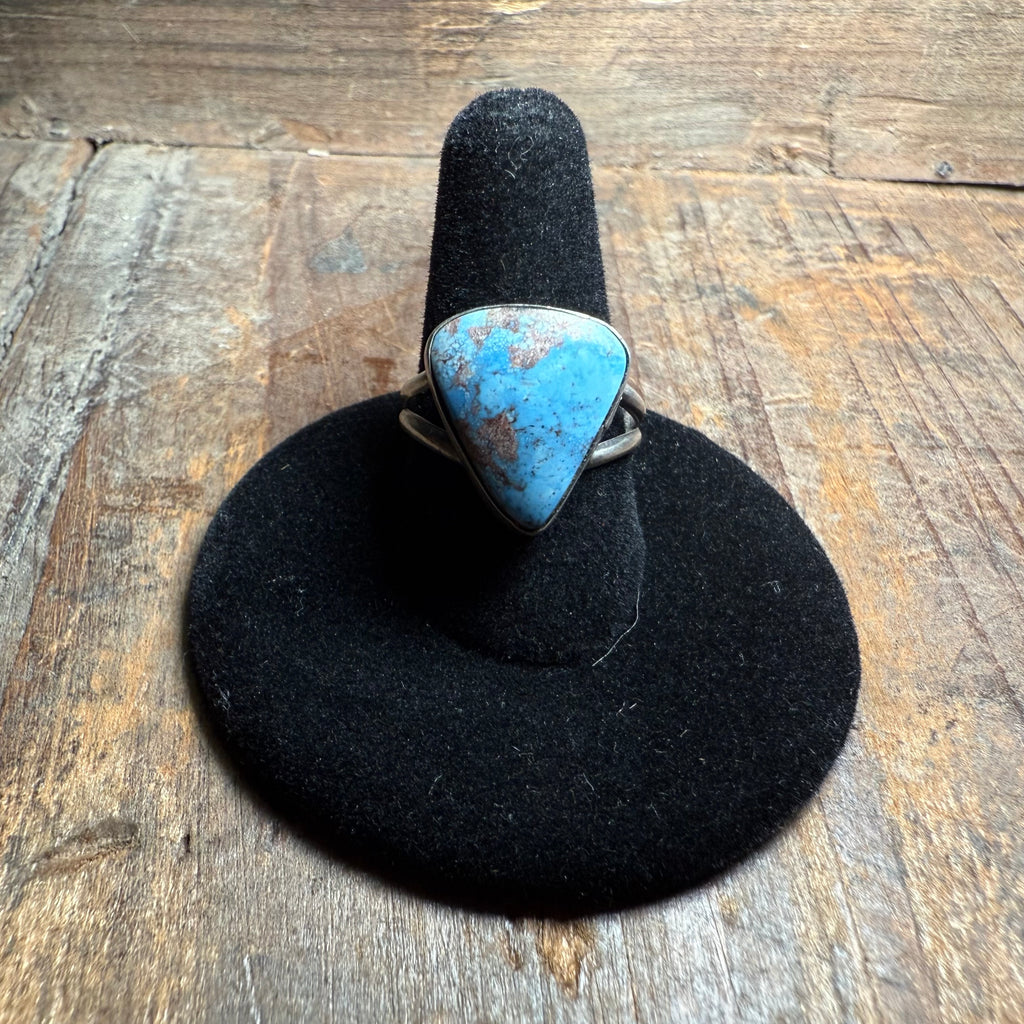 Golden Hill Triangle Turquoise Genuine Ring Size 7