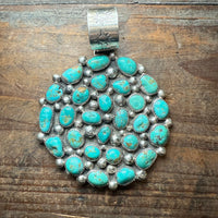 Gorgeous Round Turquoise Genuine Pendant for Necklace
