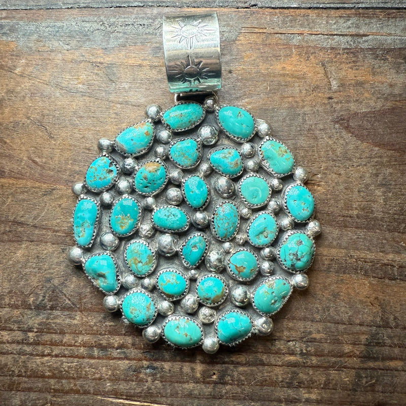 Gorgeous Round Turquoise Genuine Pendant for Necklace