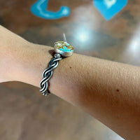 Gorgeous Turquoise with Twisted Cuff Genuine Bracelet1