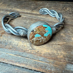 Gorgeous Turquoise with Twisted Cuff Genuine Bracelet