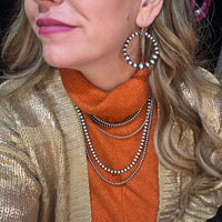 Graduated Round Navajo Pearl Genuine Earring