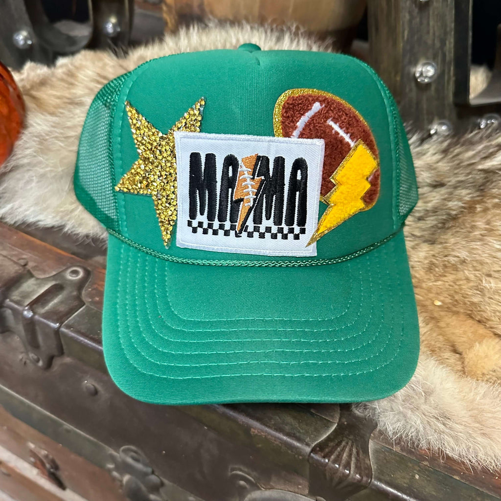 Green Football Mama Trucker Hat