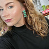 Green Kingman Turquoise 4 Stone Post Genuine Earring1