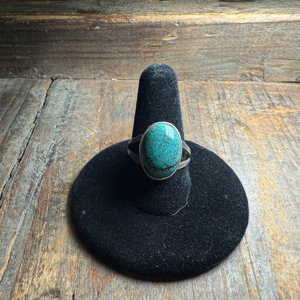 Green Turquoise Oval Genuine Ring5
