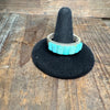 Green Turquoise Raised Inlay Genuine Ring