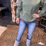 High Rise Distressed Knee Straight-Wide Cuffed Risen Jeans333