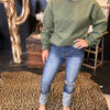 High Rise Distressed Knee Straight-Wide Cuffed Risen Jeans55