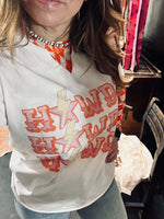 Howdy Howdy Howdy Pink and Orange Distressed T-shirt 6