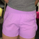 Lavender High Waisted Athletic Shorts with Zip Waist Pocket (Copy)