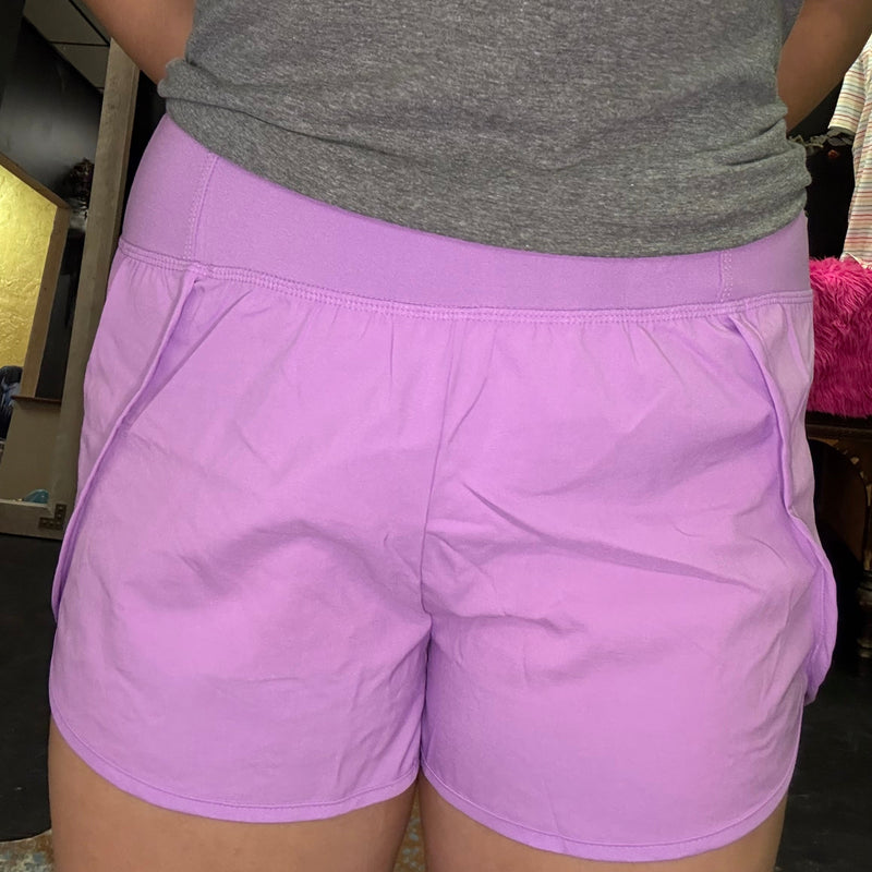 Lavender High Waisted Athletic Shorts with Zip Waist Pocket (Copy)