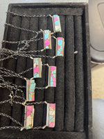 Cotton Candy Bar Sterling Silver Necklace