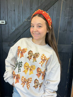 Tan Fall Bow Sweatshirt