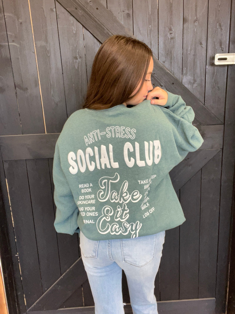 Faded Green Anti-Social Club Take It Easy Sweatshirt