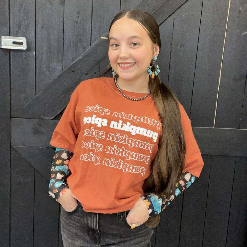 Take Me To The Pumpkin Patch Mesh Long sleeve Top