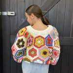 Crochet Flower Crop Sweater