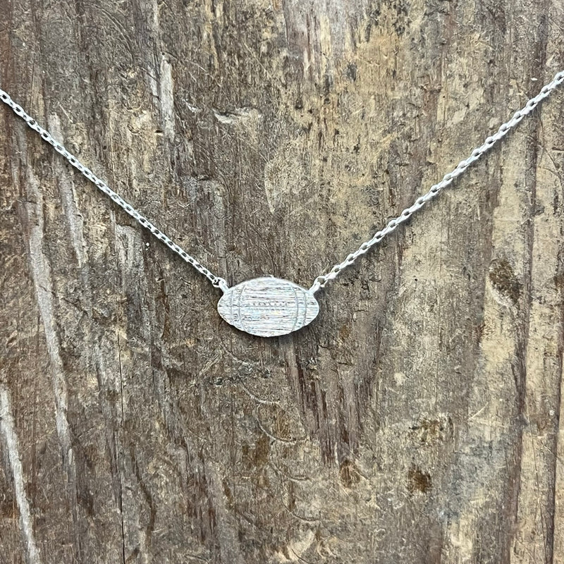 Silverfootballnecklace